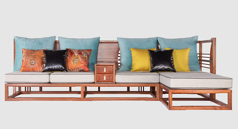 华安中式家居装修实木沙发组合家具效果图